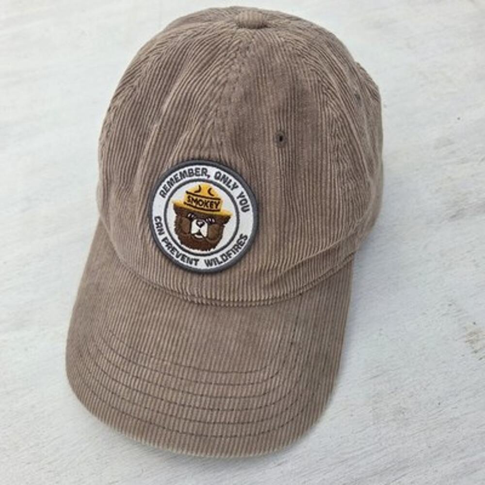 Smokey the Bear Tan Corduroy Hat Adjustable Patch